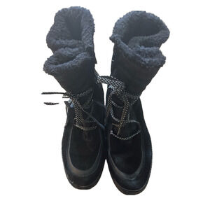 BareTraps Lancy Black Suede Winter Boots with Faux Fur Lining.   Size 7.5